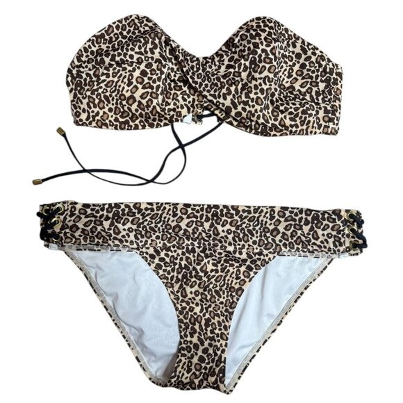 Victoria’s Secret Animal Print Bikini Set - 36C Top & Medium Bottoms - Picture 2 of 3